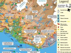 Turystyczna mapa Islandii - Południe