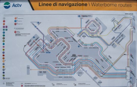 Mapa tramwajów wodnych - Wenecja