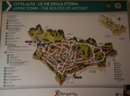 Plan górnego miasta - Bergamo