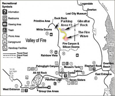 Mapa  Valley of Fire State Park