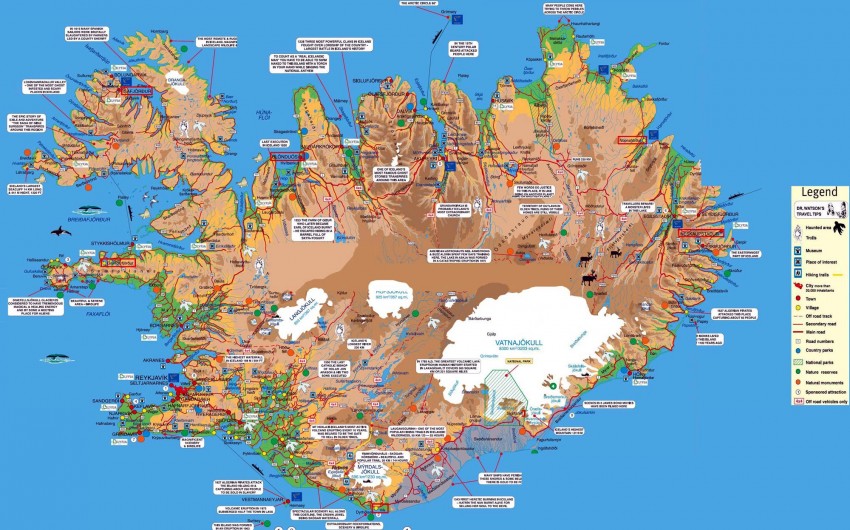 Turystyczna mapa Islandii