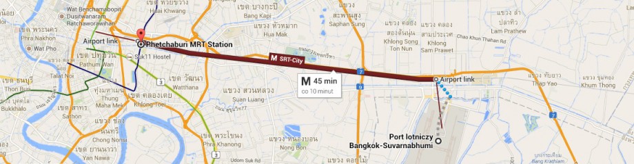 Lotnisko Suvarnabhumi - stacja metra Phetchaburi