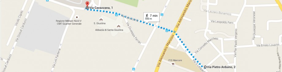 Z Via Arduino do Kościoła św. Justyny