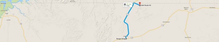 Z Monumet Valley do Burger King w Kayenta