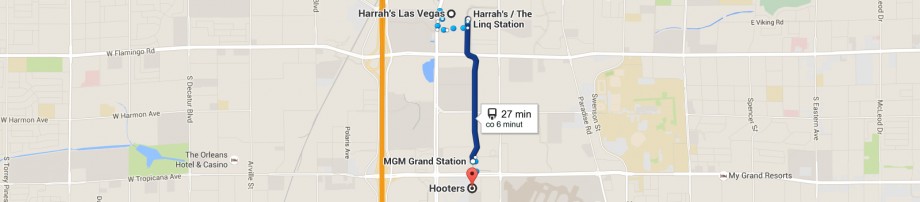 Pociągiem Monorail z Hooters do Harrah's